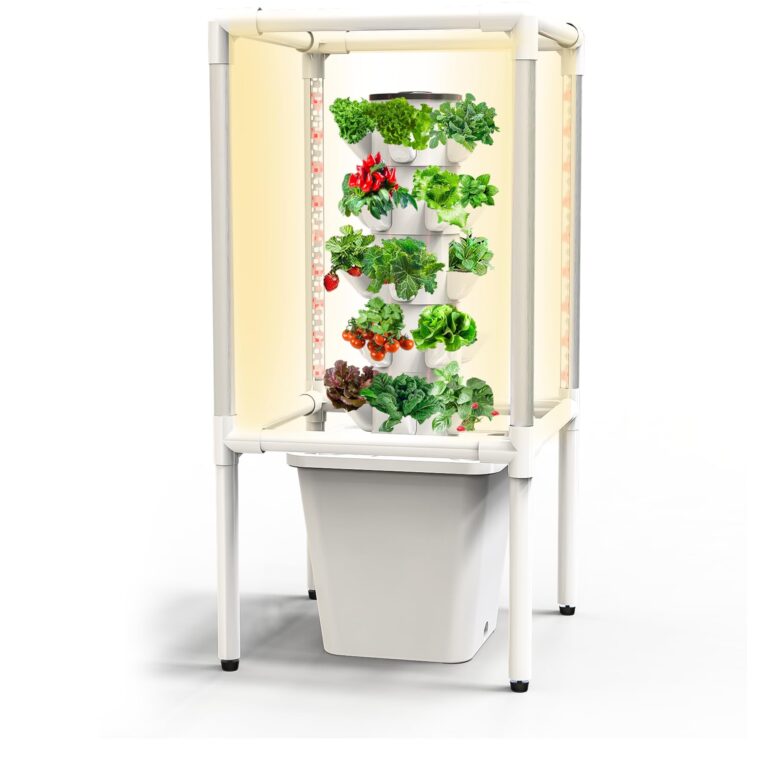 Sjzx Hydroponics Growing System Kit with Grow Lights |25-Plant Hydroponic Tower | Home Indoor Gardening Herbs, Fruits and Vegetables | Indoor Hydroponics Tower System Kit