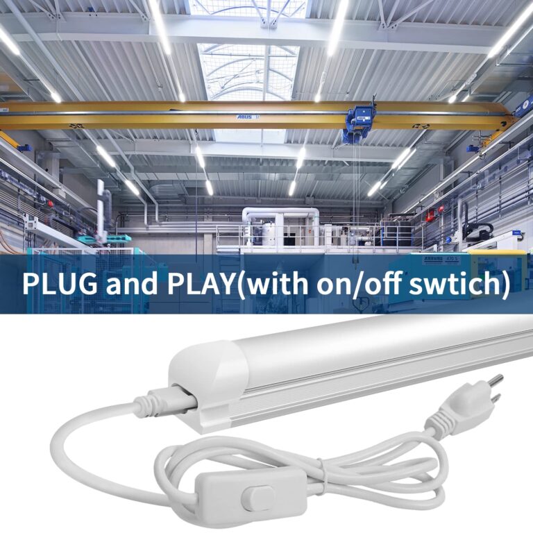 JESLED 8FT LED Shop Lights, 72W 6500K 9000LM Super Bright, 8 Foot Integrated LED Light Fixture, High Output, Frosted Cover, T8 Linkable LED Tube Lights for Garage, Wareshouse, Workshop (6-Pack) - Image 6