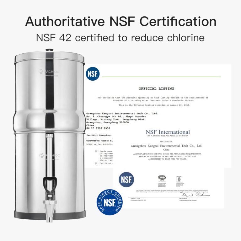 FACHIOO Gravity-Fed Water Filter System, NSF/ANSI 42&372 Standard, 2.25G Stainless-Steel Countertop System with 2 Black Elements, 2 Fluoride, Metal Water Level Spigot, Reduces Fluoride and Chlorine - Image 10