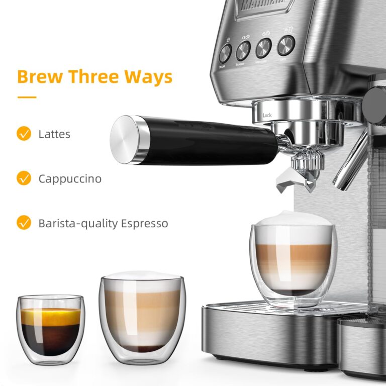 MAttinata Espresso Machine 20 Bar, Cappuccino Machine for Home with 2.0 Long Life Automatic Milk Tank, Espresso Maker with Milk Frother, Stainless Steel-Moon - Image 4