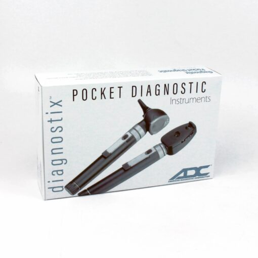 ADC Otoscope/Ophthalmoscope Diagnostic Set, Pocket Size, LED Lamp, 2.5V, Hard Case, Diagnostix 5110NLG, Gray - Image 2