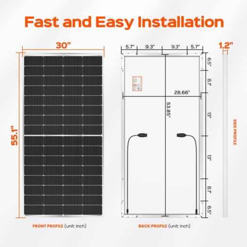 RICH SOLAR 220 Watt 12 Volt 16BB Cell Monocrystalline Solar Panel High Efficiency Solar Module for RV Trailer Camper Marine Off Grid - Image 8