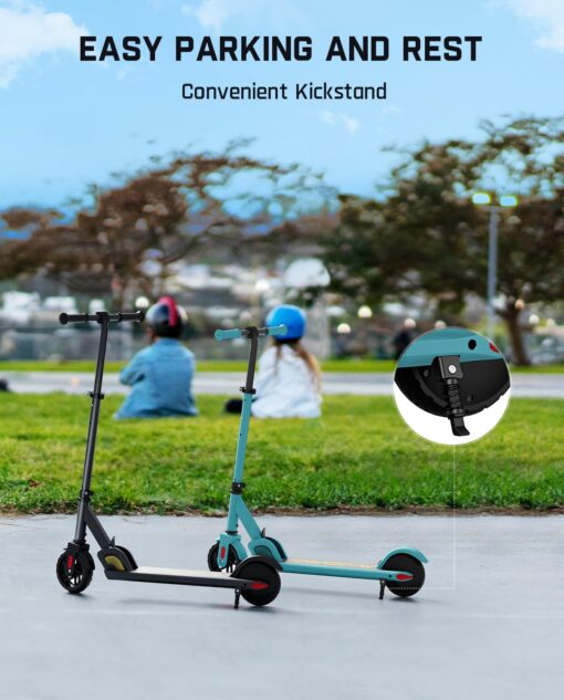 FanttikRide C9 Electric Scooter for Kids 8-12, Adjustable Handlebar Height for Riders 3.9-5.2 ft, 132 lbs, Up to 40 mins Continuous Time, 5 Miles Range, 2 Safe Max Speed 6/10 MPH, Blue - Image 2