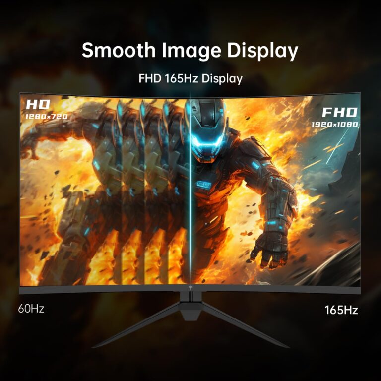 KTC 32 Inch Curved Gaming Monitor, FHD 1080P 165Hz PC Monitor, 1500R, 122% sRGB with HDR, FreeSync Premium, HDMI 2.0x2, DisplayPort 1.4, VESA Compatible, Tilt Adjustable, Eye Care, H32S17C - Image 5