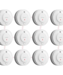 X-Sense Wireless Interconnected Smoke Detector Fire Alarm with Over 820 ft Transmission Range, SD19-W, Pack of 12
