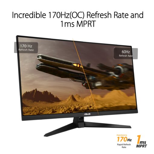 ASUS TUF Gaming 32” (31.5-inch viewable) 1080P Gaming Monitor (VG328QA1A) - Full HD, 170Hz, 1ms, Extreme Low Motion Blur, FreeSync Premium, Eye Care, Shadow Boost, HDMI, Tilt Adjustable,Black - Image 12