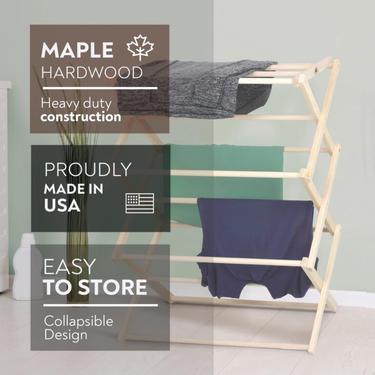 Pennsylvania Woodworks Premium American Maple Clothes Drying Rack - Handcrafted in Pennsylvania - Solid Wood Construction, Collapsible, Eco-Friendly Laundry Solution (X-Large) - Image 9