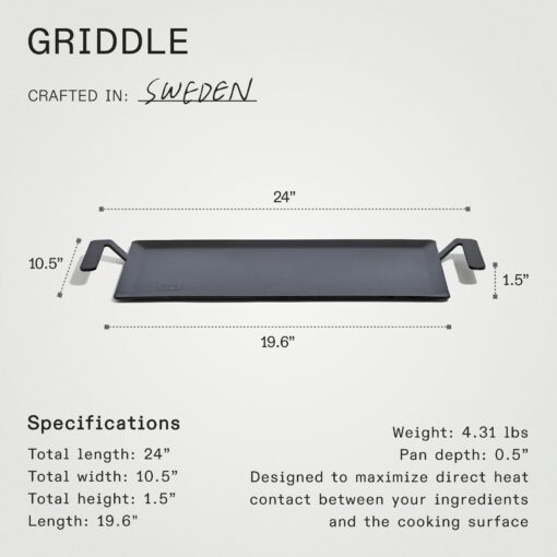 Made In Cookware - Carbon Steel Griddle - (Like Cast Iron, but Better) - Professional Cookware - Crafted in Sweden - Induction Compatible - Image 4