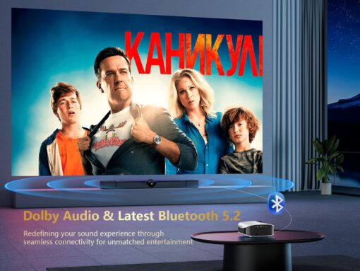 GooDee Smart 4K Projector with 5G WIFI and Bluetooth, Netflix/Amazn Prime Video Certified, Dolby Audio, 800ANSI Outdoor Projector, 400" Zoom Home Theater Projector Compatible with TV Stick,iOS,Android - Image 3