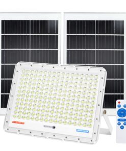 TINSUM 500W Solar Led Flood Lights Outdoor, 28000 Lumens Solar Security Street Lights Dusk to Dawn 1920LED with Remote White Led for Parking Lot,Stadium,Yard,Swimming Pool, Pathway,Flag Pole