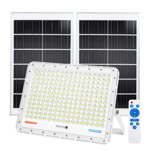 TINSUM 500W Solar Led Flood Lights Outdoor, 28000 Lumens Solar Security Street Lights Dusk to Dawn 1920LED with Remote White Led for Parking Lot,Stadium,Yard,Swimming Pool, Pathway,Flag Pole