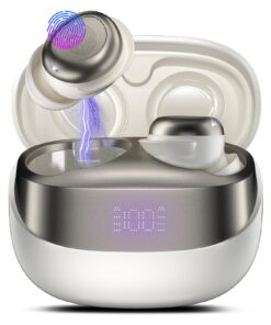 DUSONLAP Sleep Earbuds Bluetooth 5.4 in Ear Light-Weight Headphones, Mini Sleep Headphones Small Design for Side Sleepers, 47H Playtime with Charging Case, Clear Calls Earphones, Warm White