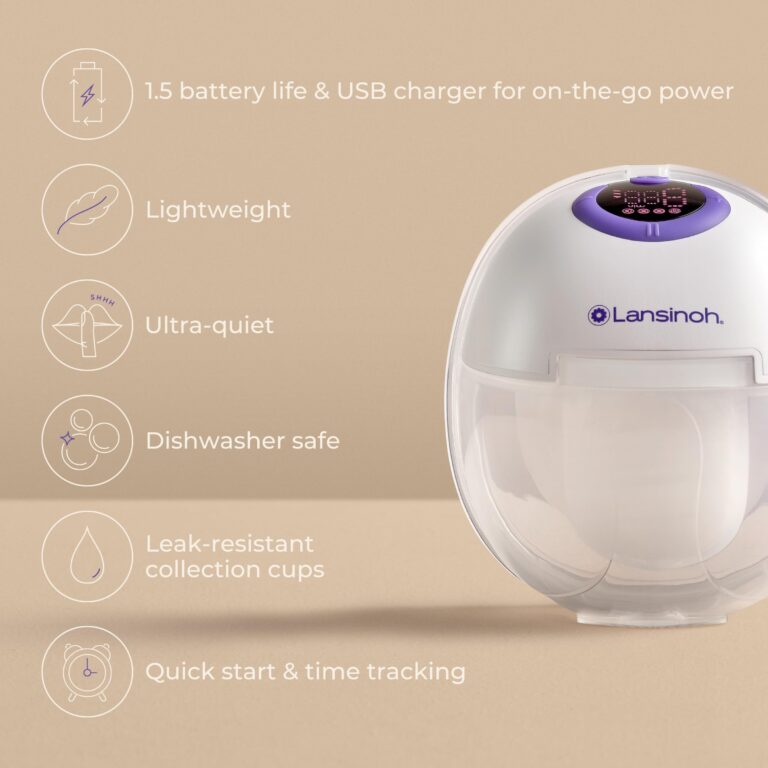 Lansinoh Discreet Duo Wearable Breast Pump, Hands Free Breast Pump, 4 Pumping Modes, 9 Levels Hospital Strength Suction, LED Display, Leak-Resistant Design, 2 Breast Flange Sizes Included: 24mm & 21mm - Image 2