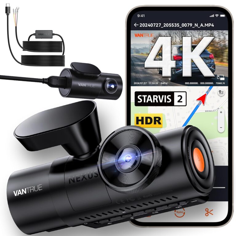 [ Bundle-2 Items: Vantrue N4 Pro 4K 3CH + Hardwire Kit ] True 4K Wi-Fi 3-Channel Dashcam, IMX678 Night Vision, Infrared Cabin Camera, 4K HDR, Voice Control, GPS Car Cam for Taxi Uber Drivers