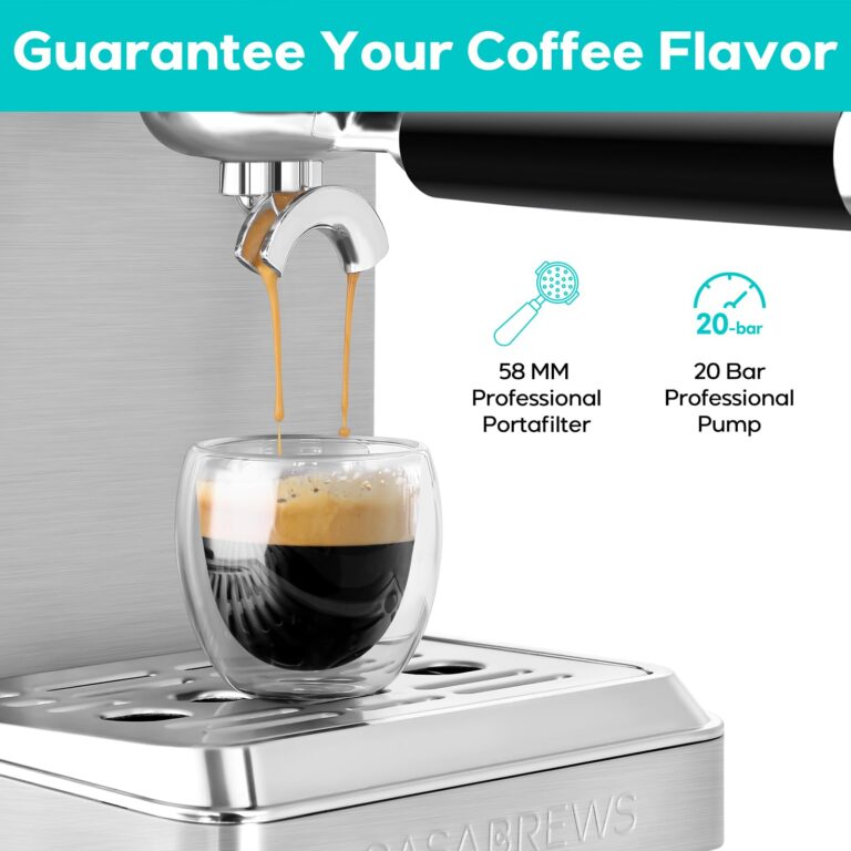 CASABREWS Espresso Machines with Milk Frother, 20 Bar Espresso Maker with Hot Water Wand for Americano, Latte, Cappuccino, Espresso Coffee Machine with Adjustable Temperature, Gifts for Coffee Lovers - Image 7