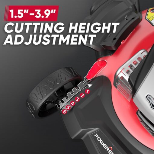 PowerSmart Push Lawn Mower, 21" Mower with B&S 125cc Engine, 2-in-1 Mulching and Side Discharge, Corded Push Lawn Mowers for Garden Yard - Image 3