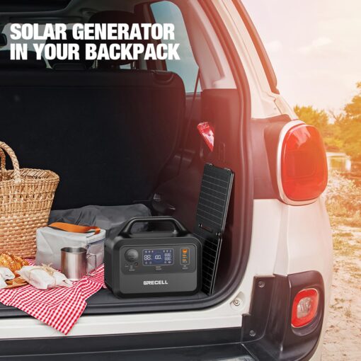 GRECELL Solar Generator with 40W Solar Panel Included,230Wh Portable Power Station 1.5hrs Fast Charging, (600W Surge) AC Outlets, LiFePO4 Battery Backup for Outdoor Camping, Trip, Power Outage - Image 2