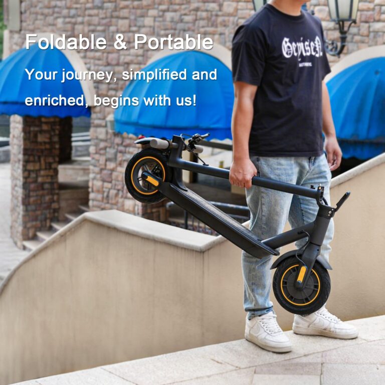 Electric Scooter 10" Solid Tires 600W Peak Motor Up to 20Miles Range and 19Mph Speed for Adults - Portable Folding Commuting Scooter with Double Braking System and App - Image 4