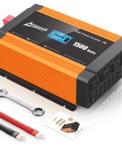 Ampeak 1500W Power Inverter 6.2A Dual USB Ports 3AC Outlets Inverter DC 12V to AC 110V Cigarette Lighter Port 17 Protections for Outdoor Activities, Emergency, RV