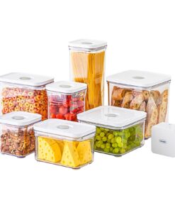 VAKUEN Premium Airtight Food Storage Containers Mega 8P/Set. Total 46.11cup, 7pcs Container and Vacuum Sealer. Smart One-Click Seal Lid, Patented Double Silicone Lining, 100% Leak Proof, BPA-FREE