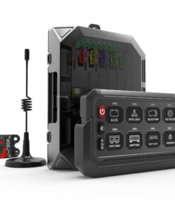 Wireless RGB 8 Gang Switch Panel, Marine Panel Box, Remote Control Range Up to 600FT Multifunction Offroad Light Auxiliary LED Pod for 12V/24V Car Truck SUV Marine Boat