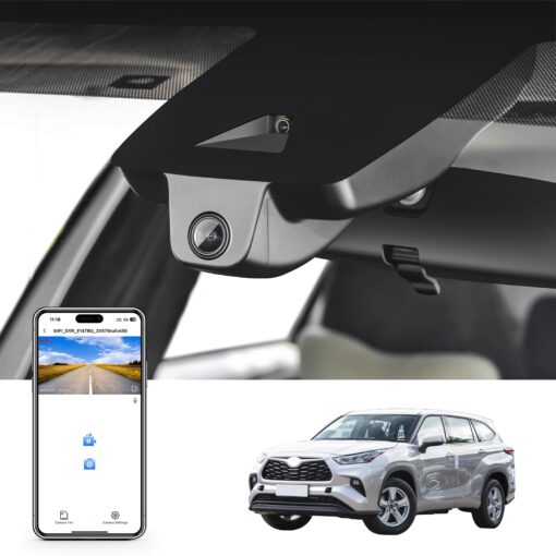 Mangoal 4K Dash Cam custom fit for Toyota Highlander & Hybrid Gen4 UX70 2020 2021 2022 2023 2024 2025(Model A), E Limited L XLE XSE Platinum, Integrated OEM Look,UHD 2160P Video, App & WiFi,128GB Card