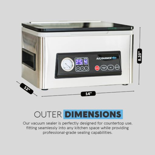 Avid Armor Chamber Vacuum Sealer Machine USV20 Ultra Series for Wet Foods, Meat Vacuum Packing Machine, Compact with 11.5-Inch Vaccum Sealer Bar - Image 8