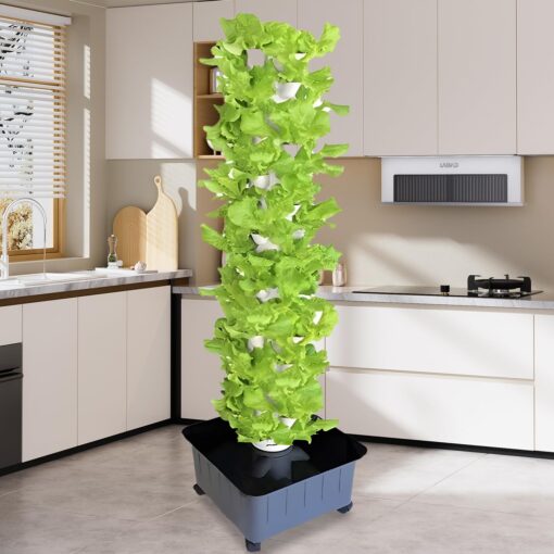 vhdurike 45 Pots Vertical Hydroponic Tower, Soilless Cultivation Hydroponic Garden Tower, Hydroponic Growing System Kit, Vertical Garden Planter for Gardening Lovers