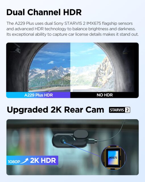 【Bundle: VIOFO A229 Plus 2CH + CPL】 VIOFO A229 Plus Dash Cam with Dual STARVIS 2 Sensors, 2 Channel HDR, 1440P+1440P Front and Rear - Image 6