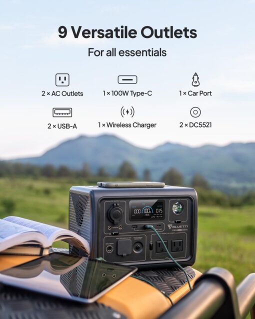 BLUETTI EB3A Portable Power Station, 268Wh LiFePO4 Battery Backup w/ 2 600W (1200W Surge) AC Outlets, Recharge from 0-80% in 30 Min., Solar Generator - Image 8