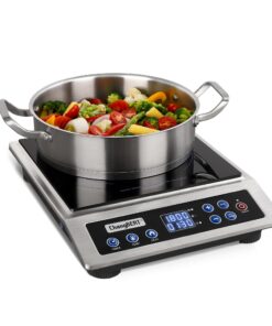 ChangBERT Portable Induction Cooktop, NSF Certified Pro Induction Hot Plate, Powerful 1800W with Large 8" Heating Coil, 18/10 Stainless Steel, 18 Temp Settings Commercial Grade Countertop Burner