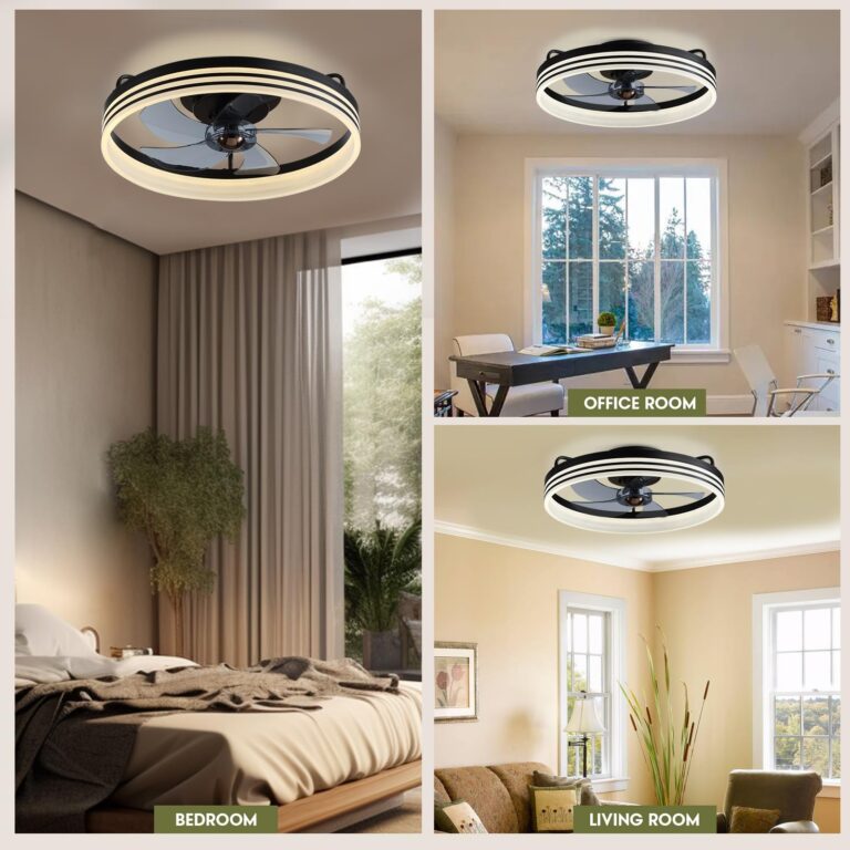 LUDOMIDE Ceiling Fans with Lights, Smart Ceiling Fan with Alexa/Google Assistant/APP Control, 20"" Low Profile Ceiling Fan with 6 Speeds, Ceiling Fan for Bedroom, Living Room, Patio, 22 Inch - Image 2