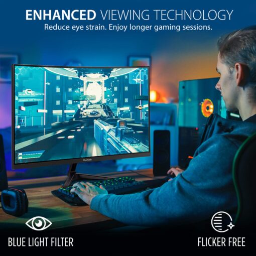ViewSonic VX2718-2KPC-MHD 27 Inch Curved 1440p 1ms 180Hz Gaming Monitor with FreeSync Premium, Eye Care, HDMI and Display Port - Image 5