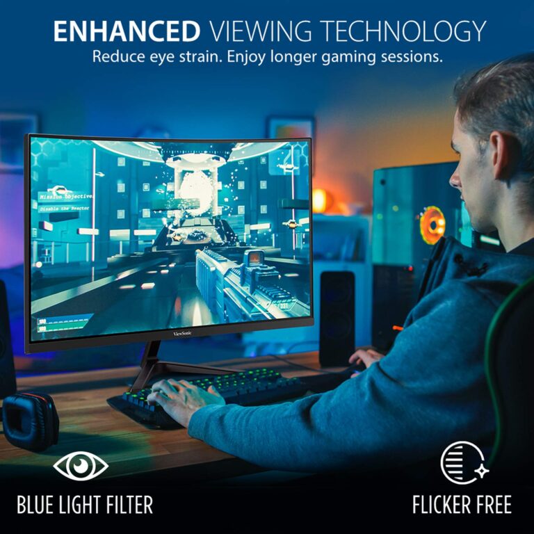 ViewSonic VX2718-2KPC-MHD 27 Inch Curved 1440p 1ms 180Hz Gaming Monitor with FreeSync Premium, Eye Care, HDMI and Display Port - Image 5
