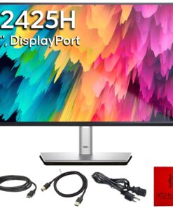 Dell P2425H Computer Monitor Screen 24" 16:9 IPS Bundle with Stand - Full HD, 1920 x 1080-1 Year Warranty - LED, 100Hz Monitor - Power Cable, DisplayPort Cable, USB 3.0 Cable