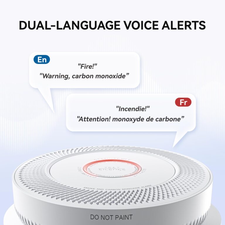 SITERWELL Hardwired Interconnected Smoke and Carbon Monoxide Detector, 10 Year Product Life Alarm Smoke Carbon Monoxide Detector with 2 AA Batteries Back Up, Smoke and CO Detector Voice Alert,5 Pack - Image 4