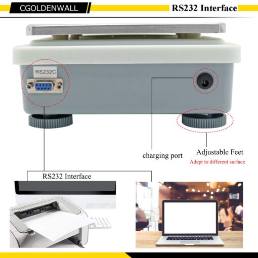 CGOLDENWALL 5000g 5kg 0.01g Lab Analytical Balance Digital Precision Electronic Scale Analytical Counter Automatic Calibration Commercial Scale High Precision Output RS232 and Automatic Calibration - Image 9