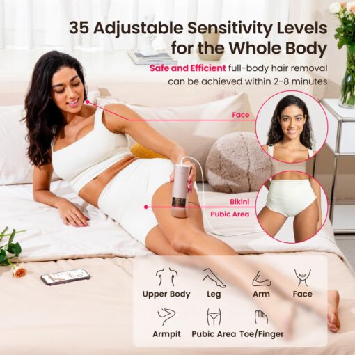 Professional IPL Laser Hair Removal, Super Fast TRIPLE-Pulse, 12 cm² Large Painless Sapphire 37 °F Ice-Cooling Contact, Permanent Hair Removal Device for Women and Men Home, Smart AI, Trinity iGlow 10 - Image 5