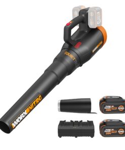WORX Nitro 40V Cordless Leaf Blower, Quiet Electric Leaf Blower Cordless with Battery and Charger for Lawn Care Up to 180 MPH & 530 CFM, PowerShare, WG581.1