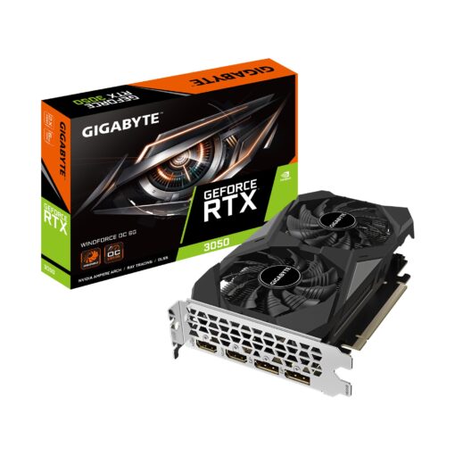 GIGABYTE GeForce RTX 3050 WINDFORCE OC 6G Graphics Card, 2X WINDFORCE Fans, 6GB GDDR6 96-bit GDDR6, GV-N3050WF2OC-6GD Video Card