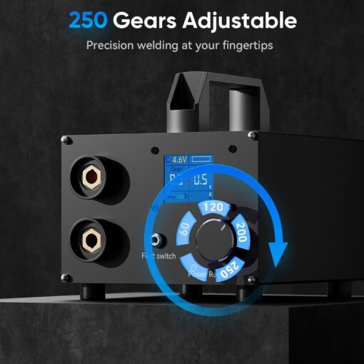 Seesii Dual Farad Spot Welder, 250 Gears Adjustable 3000F Capacitor Battery Spot Welder with 1.8'' LCD Display,Portable Spot Welder for 0.1-0.3mm Nickel Strip Welding, Ideal for Battery Pack Making - Image 6