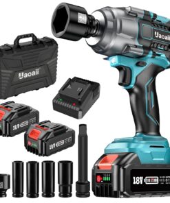 Uaoaii 1300Nm(960ft-lbs) Cordless Impact Wrench Torque Beast, 1/2 Battery Impact Gun w/ 2X 5.0Ah Battery, 5 Sockets & Storage Box, Electric Impact Wrench for Truck RV, Maintenance Duty, IW810