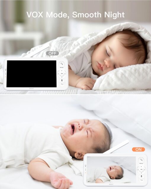 ARENTI 3MP Baby Monitor with 2 Cameras, 5-inch Split Screen Display, WiFi 6 Smartphone App, Night Vision, Cry Detection, Temp & Humidity Sensor, 2-Way Audio (D3 Set) - Image 3