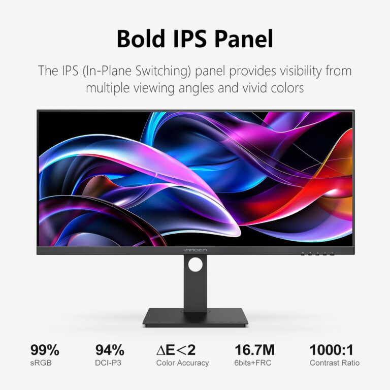 INNOCN 29C1F-D 29" Ultrawide Monitor USB Type C 21:9 IPS Display WFHD 2560 x 1080P 350Nits 99% sRGB DP HDMI Computer Monitor, 75Hz, Split Screen, Height/Pivot Adjustable, Wall Mountable - Image 3
