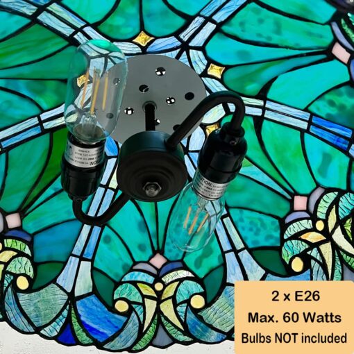 COTOSS Tiffany Pendant Light fixtures Hanging Lamp Stained Glass Light Decor for Dining Living Room Kitchen Island Study Hallway - Image 5