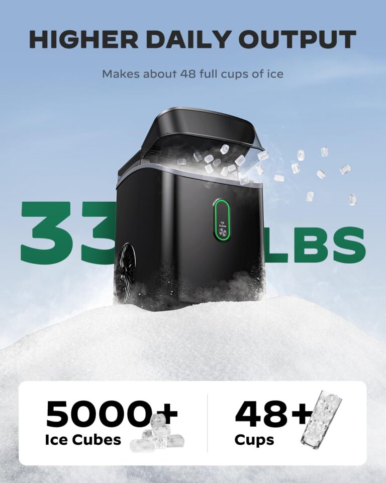 Silonn Nugget Ice Maker Countertop, Pebble Ice Maker with Soft Chewable Ice, One-Click Operation Ice Machine with Self-Cleaning, 34lbs/24H for Home,Kitchen,Office - Image 5