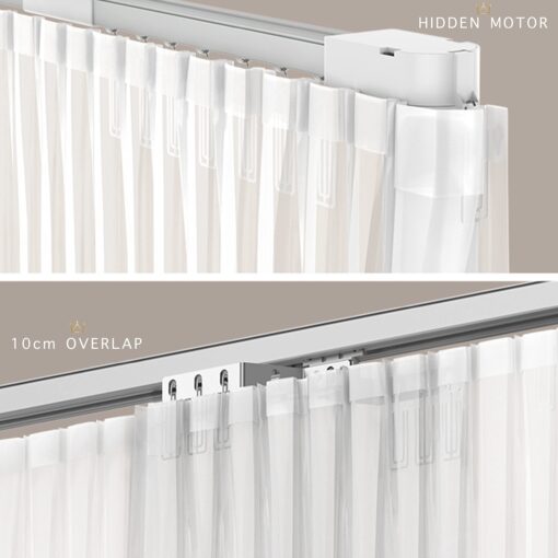 Quoya QL600 Smart Electric Curtain Track, Motorized Motor, Adjustable Track Length, Compatible with Alexa, Google, Siri, Apple Watch (up to 275 inches (7 metres) (Wall Brackets NOT Included) - Image 4
