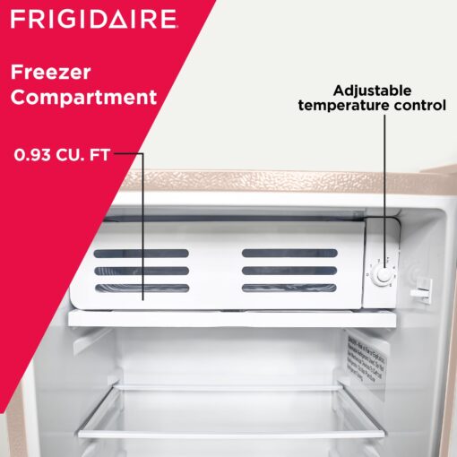 Frigidaire Retro Compact Fridge with Chiller, 3.2 cu ft Countertop Fridge with Built-In Bottle Opener, Compact Refrigerator for Office, Bedroom, Dorm Room or Cabin - 16.5" D x 19" W x 31" H (Coral) - Image 2
