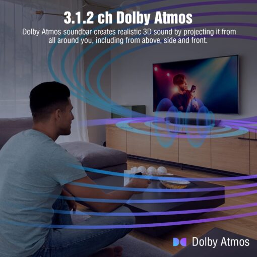 OXS S5 Sound bar for TV with HDMI eARC, Dolby Atmos 3.1.2 Built-in Subwoofer, Center Speaker, Bluetooth & Multi Wired Connection, 5 EQ, 4K HDR Passthrough, 230W, Home Theater Audio Wall Mounted - Image 6