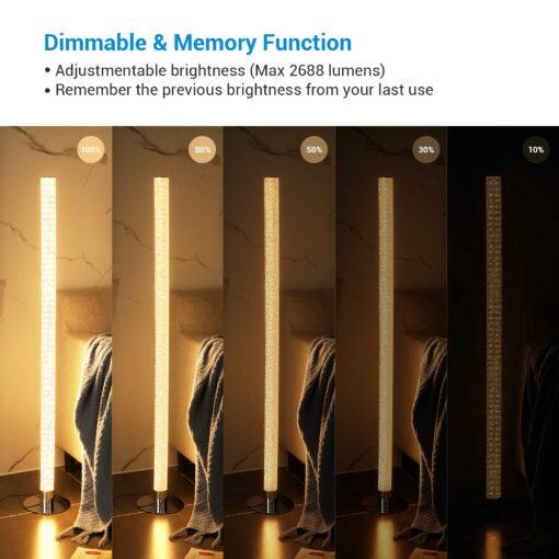DEWENWILS LED Corner Floor Lamp, RGBW Color Changing Lamps with Remote, 45" Modern Dimmable Super Bright Standing Tall Mood Lighting for Living Room, Bedroom, Bedside, Home Office - Image 6